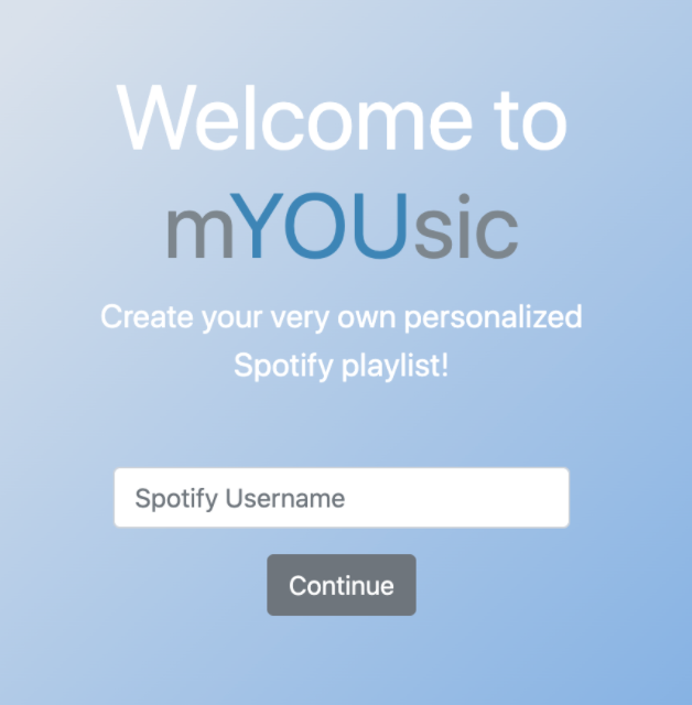 mYOUsic Homepage